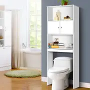 Bathroom Storage Cabinet Toilet Surround Medicine Cupboard Tallboy Shelf White