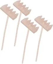 HANABASS 4Pcs Miniature Bamboo Rakes for Sand Table Accessories Micro Landscape Decorations Tools for Zen Gardens and Creative Play Lightweight and Portable Design
