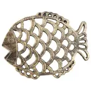 Cast Iron Fish Trivet, 7.5X6Inch Decorative Vintage Pattern for Cookware9548