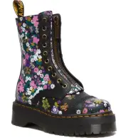 Dr. Martens Women's Sinclair Hi Platform Floral Leather Boots 10-Eye Size US 8