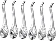 OKUMEYR 6pcs Ultra-fine Mesh Strainer Set Stainless Steel Colander Slotted Spoon Fine Mesh Caviar Spoons for Kitchen