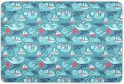 Nautical Ocean Sea Animals Blue Potty Training Pad Soft Absorbent Sheet Cover Underpads Slip-Resistant Bed Liners for Infant Toddler , 52" L x 34" W