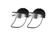 2X Outdoor Protection Hat Anti-Fog Pollution Dust Protective Cap Full Face HD Shield Cover Kids Black