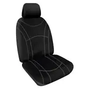 Sperling Getaway Neoprene Seat Covers - Black with Silver Stitching, Front - CD200.102B TMGETBLK