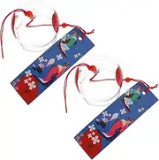 Happyyami Hanging Wind Chimes Set 2 Pcs Japanese Glass Wind Bells Decorative Wind Chimes for Home and Office