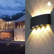 LED Outdoor Wall Lights 8W LED Aluminum Wall Lamp Sconce Indoor Up Down IP65 Waterproof White Black Modern for Patio Garden Stairs Bedroom Aisle Pathway Bathro