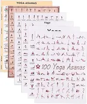 Totority 6Pcs Yoga Poses Chart Canvas Wall Art Decorative Yoga Posture Home Decor for Living Room and Workout Space