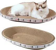 Spindro 2 Pack Large Cat Scratcher Cardboard, Oval Indoor Cat Scratcher Bed Scratcher Pad Board Lounge Couch Cats Bowl Shaped Cat Scratching Post Nest for Cats Grinding Claw Furniture Protector