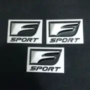 3x Gray Matte Silver F-SPORT Fender Metal Sticker Badge Emblem Decal Turbo Motor (for: MG)