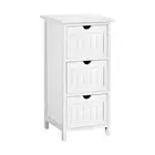 Bedside Table Bathroom Storage Cabinet 3 Drawers White