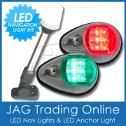 12V LED STAINLESS NAVIGATION & ANCHOR LIGHT KIT-Boat/Marine/Port/Starboard/Stern