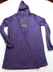 CYNTHIA ROWLEY Womens PURPLE HOODY BOLERO JACKET NWT M MEDIUM $159