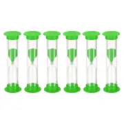 1 Minute Sand Timer, 6Pcs Small Sandy Clock, Count Down Sand Glass Green