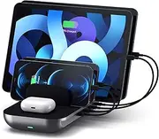 Satechi Multi Device Charging Station Dock 5 with Wireless Charging - iPad Charging Station - iPad Dock – for iPad Pro/Air M1, iPhone 16 Pro Max/16 Pro/16/16 Plus, iPhone 15/14/13/12, AirPods 4/3/2/1