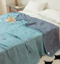 在飛比找松果購物優惠-全棉四層紗布毛巾被 嬰幼兒童毯 午睡午休薄毯 (6折)