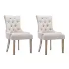 Dining Chairs Set of 2 Linen French Provincial Beige