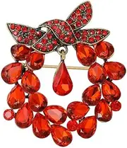 [Generic] Fashion Sparkly Crystal Bowtie Wreath Brooch Pin Broach for Women Girls Present