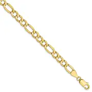 7 Inch 10K 5.35mm Semi-Solid Figaro Chain