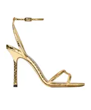 Jimmy Choo Leo 100 Wrap Sandals 36,37,38.5,39.5,38,39,40,36.5,41 golden
