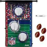 Franklin Sports NFL Mini Football Toss Target Game - NFL Door Jam Football Over The Door Target + (4) Mini Balls Set - 3 Hole Throwing Game for All Ages - Practice Passing + Aim