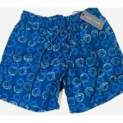 Slate Stone Mens Blue Print Lined Pockets Swim Trunks Swimwear Sz XL NWT