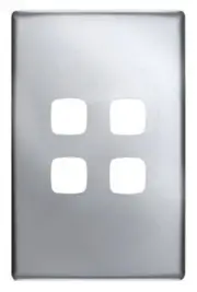 8x HPM LINEA COVER PLATES 4-Gangs, Horizontal & Vertical, Clip On, Silver