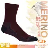 【紐西蘭 Icebreaker】女 美麗諾羊毛 Merino Hike 中筒薄毛圈登山健行襪/IB105108 深紫