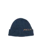 [Marni] Marni Logo-embroidered Beanie M BLUE