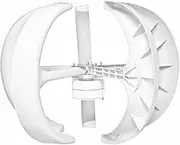 Vertical Wind Turbine Energy Generator,12000W 220V-12V AC Lantern Wind Power Turbines Generator Kit with Controller 5 Blades for Garden Lighting(White)