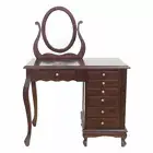 Solid Mahogany Wood Armoire Vanity Dressing Table & Mirror Pre Order