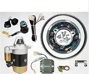 ELECTRIC START KITS FOR 170F 173F GENERATOR DIESEL 5KW STARTER MOTOR KEY SWITCH FLYWHEEL RING GEAR AVR MAGNETIC DRUM