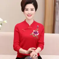 在飛比找蝦皮購物優惠-秋冬裝嫁女兒結婚禮服喜婆婆中年女媽媽參加婚宴裝岳母高貴毛衣 