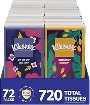 Kleenex On-The-Go Facial Tissues, 72 On-The-Go Packs, 10 Tissues per Box, 3-Ply (720 Total Tissues)