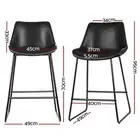 Artiss Bar Stools Kitchen Counter Barstools Leather Metal Chairs Black x2