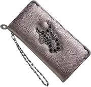 [LIFKOME] 1Pc Vintage Long Women Wallet Rhinestone Wristlet Clutch Portable Storage Bag for Travel Shopping Everyday Use Lightweight Design for Women