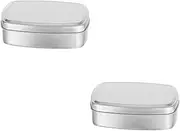 WOONEKY 2pcs Box Portable Aluminum Soap Box Travel Soap Container for Creams Case Smooth Design for Outdoor Party