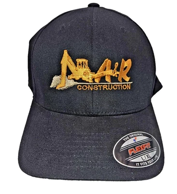 A&R Construction FLEXFIT L/XL Hat fitted Baseball Cap black New old stock