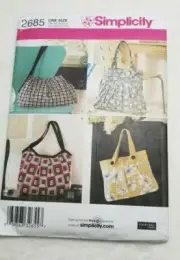 SIMPLICITY 2685 TOTES, PURSES, BAGS PATTERN 4 Sizes and styles Sewing pattern