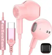 USB C Headphones for iPhone 15 Plus iPad 10, Type C Earphone Microphone Magnetic Wired Earbud Women Girl for Android Samsung S23 S22 S21 FE S20 Note 20 10 Google Pixel 8 7 Pro 6A 6 OnePlus Open 11 10T