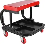 Workshop Stool Mechanic's Seat Rolling Creeper Seat Stool Mechanic Chair 4 Wheels Tray Tools Auto Repair Tool Multifunctional Mobile Repair(Red B)