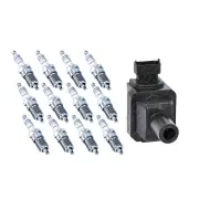 Bosch 12 Spark Plugs+Ignition Coil for Mercedes Benz S600L W140 6.0 290KW V12
