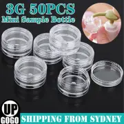 50PCS 3g Mini Sample Bottle Cosmetic Makeup Jar Pot Face Cream Lip Balm Containe