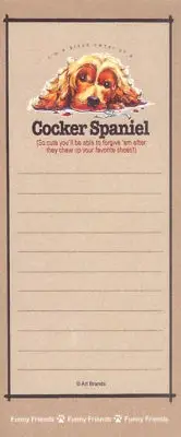 COCKER SPANIEL Funny Friends Magnetic NOTEPAD List Pad