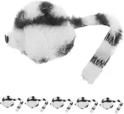 VICASKY Realistic Plush Mouse Toys for Cats Interactive Catnip Mice Toys 6 Pack Black White Striped