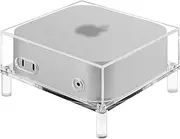 Geekria Clear Acrylic Desktop Computer Host Dust Cover, Protective Stand Compatible with Apple 2024 Mac mini M4 / Mini M4 Pro - Accessories (Clear)