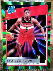 Cassius Winston 2020-21 Donruss Rated Rookie RC Green Lazer WIZARDS