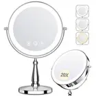 Lighted Makeup Mirror, 20X Magnifying Mirror with Light and 3 Colors, 9" Tabl...