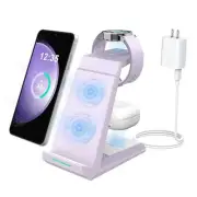 Wireless Charger for Samsung Charging Station, 3 in 1 Charging Station for