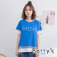 在飛比找蝦皮商城優惠-betty’s貝蒂思(01)網紗拼接字母T-shirt (寶