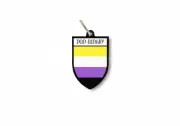 keychain key chain ring flag national souvenir shield non binary pride